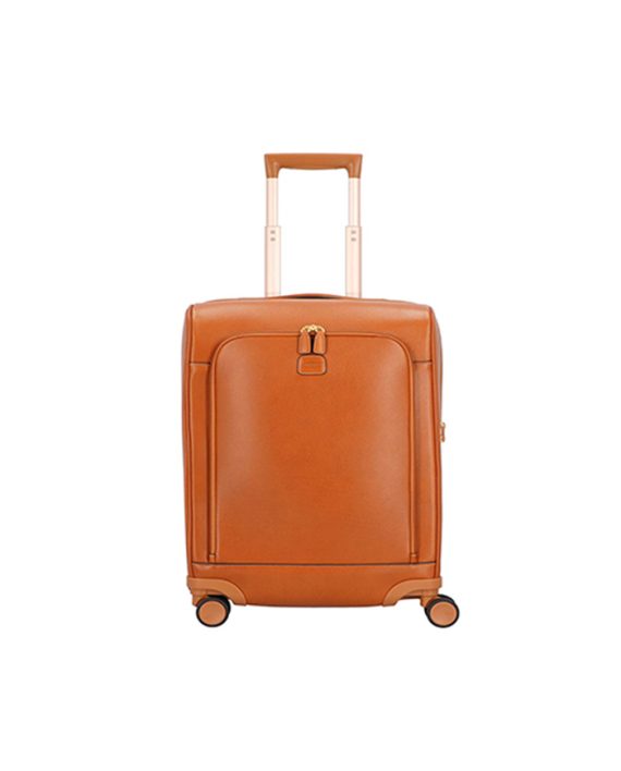 KOFER LIFE PELLE COGNAC LEATHER SMALL BROWN TROLLEY Bric's