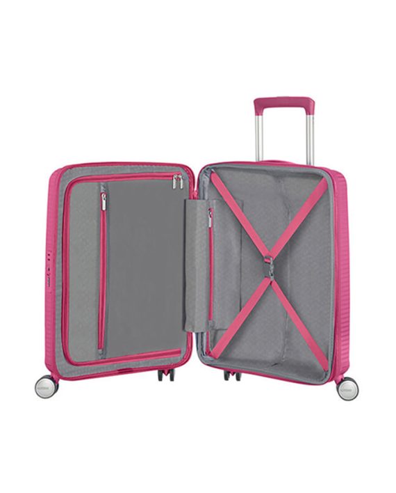 KOFER SOUNDBOX-SPINNER 55/20 MAGENTA PURPLE TROLLEY American Tourister