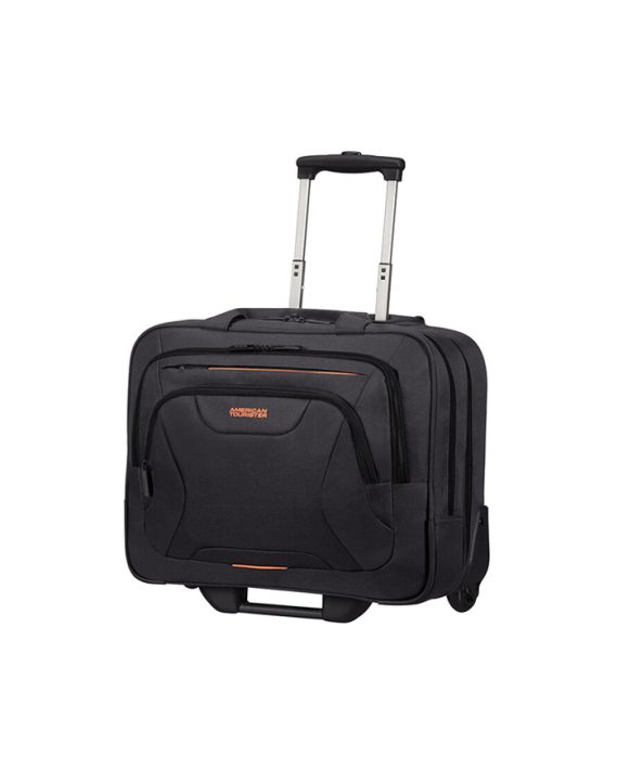 PUTNA TORBA AT WORK-ROLLING TOTE 15.6" BLACK/ORANGE TROLLEY Samsonite