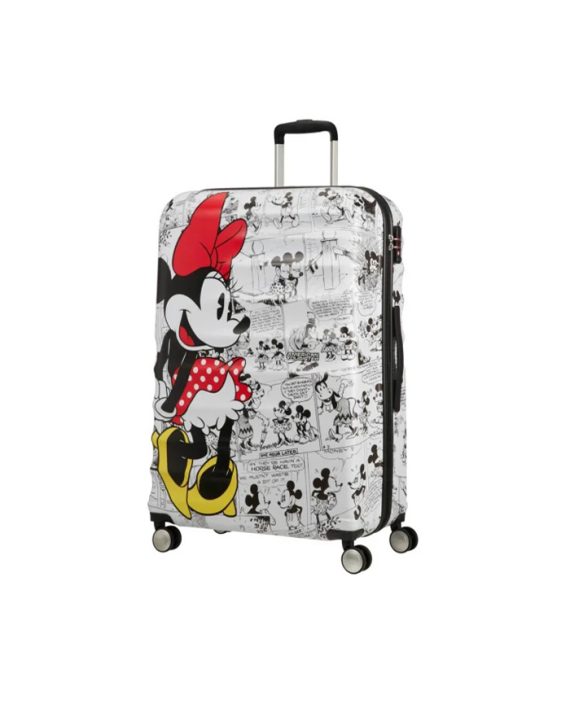 KOFER MINNIE COMICS CITY WAVEBREAKER DISNEY-SPIN.77/28 TSA WHITE TROLLEY American Tourister