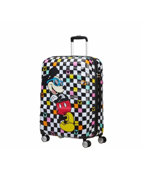 KOFER MICKEY CHECK CITY WAVEBREAKER DISNEY-SPIN.67/24 TSA BLACK TROLLEY American Tourister
