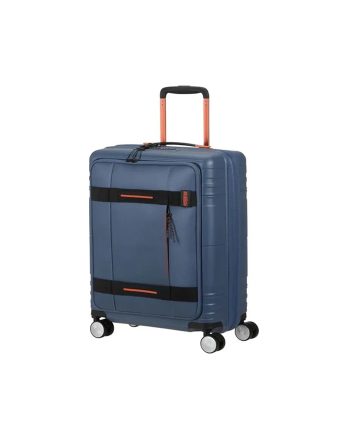 KOFER HELLO CABIN-SPINNER 55/20 EXP COATED NAVY/ORANGE TROLLEY American Tourister